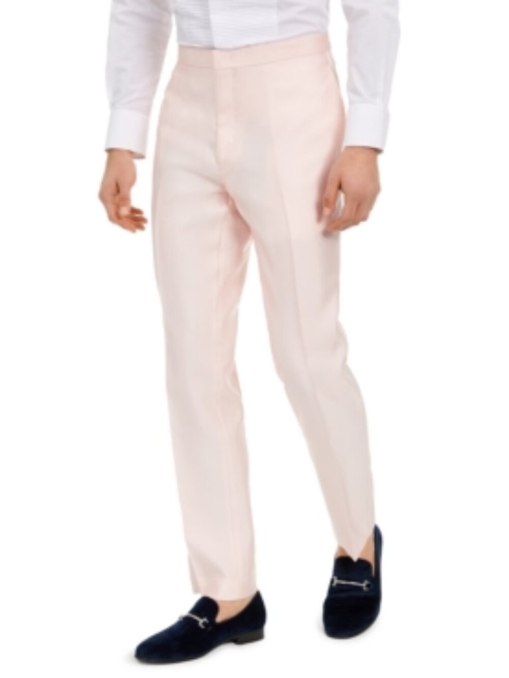 Alfani Men's Slim-Fit Stretch Pink Solid Tuxedo Pants, Created for Macy's  NWT